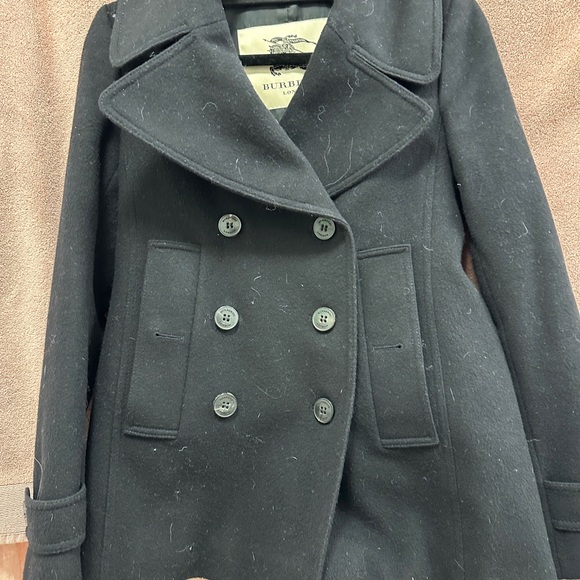 Like new Burberry Prosrum peacoat. Black wool/cashmere blend. - Picture 2 of 6